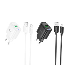 Сетевое Зарядное Устройство Hoco C140A 1USB QC 18W+USB to Micro Белый