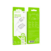 Кабель USB Borofone BX101 Creator Lightning 2.4A М'ята упаковка Бiлий