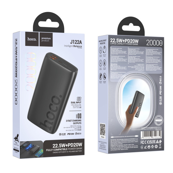 Power Bank Hoco J122A Respect 22.5W+PD20W 20000 mAh Черный