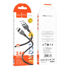 USB Hoco X109 Silicone Lightning 2.4A 3m Черный