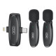 Микрофон Петличный Беспроводной XO MKF010 Twin Type-C+IP Черный