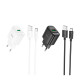 Сетевое Зарядное Устройство Hoco C140A 1USB QC 18W+USB to Type-C Белый