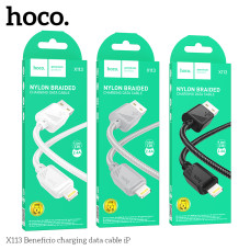 Кабель USB Hoco X113 Lightning 2.4A Бiлий