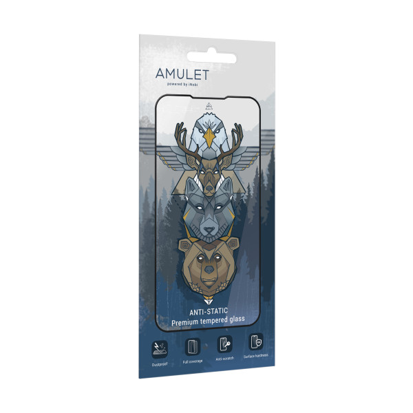 Защитное стекло AMULET 2.5D HD Antistatic for Motorola G14/G32/G54/G73/G64/G34/G84 Черный