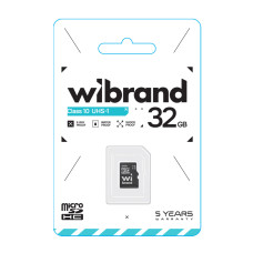 Карта Памяти Wibrand MicroSDHC 32gb UHS-1 10 Class Черный