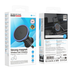 Автодержатель Borofone BH224 Magnetic Wireless 15W Черный
