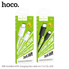 Кабель USB Hoco X88 Gratified 60W Type-C to Type-C 2m Білий