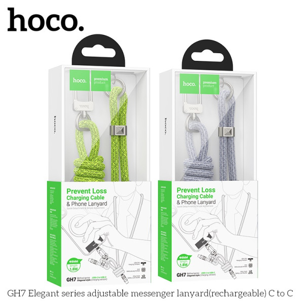 Кабель USB Hoco GH7 Type-C to Type-C 60W 1.8m Синiй