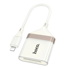 Перехідник Hoco UA40 2-in-1 Card Reader Lightning Абрикосовий
