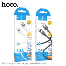 Кабель Hoco X109 Silicone Lightning 2.4A Бiлий