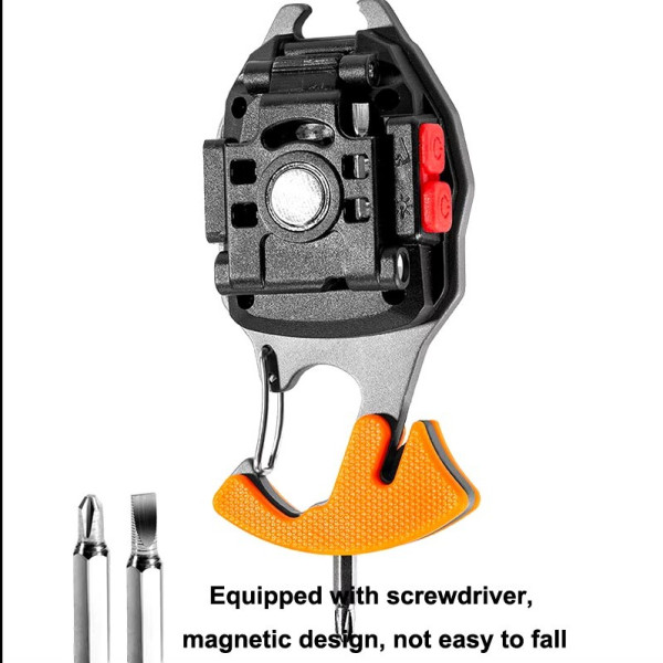 Багатофункціональний ліхтар брелок W5147 (white+yellow+red) multitool Li-Ion акумулятор, карабін, викрутка, запальничка