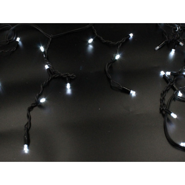 Уличная гирлянда Бахрома LED 120, холодный белый, черный провод, 5M, з соединителем