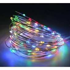 Гирлянда на медном проволоке Капля росы 100LED RGB 3*AA 10м. Цвет Цветной