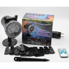 Уличный лазерный проектор для новогоднего декора LASER LIGHT STAR SHOWER 518 (12 слайдов)