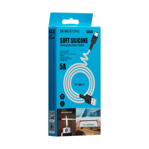 Кабель USB Borofone BX31 Silicone Type-C Білий