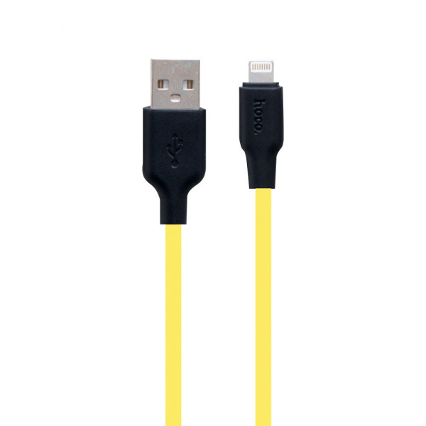 Кабель USB Hoco X21 Plus Silicone Lightning 0.25m Чорно-Червоний