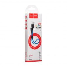 Кабель USB Hoco X21 Plus Silicone Micro 0.25m Чорно-Червоний