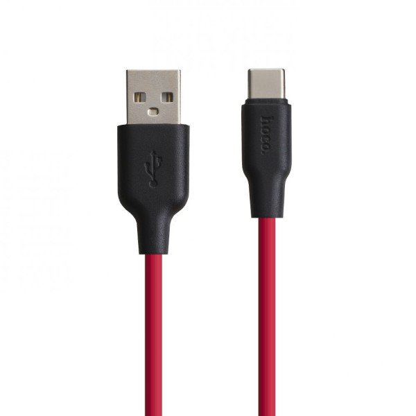 Кабель USB Hoco X21 Silicone Type-C Колір Чорно-Червоний