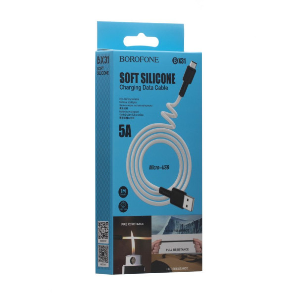 USB Borofone BX31 Silicone Micro Черный