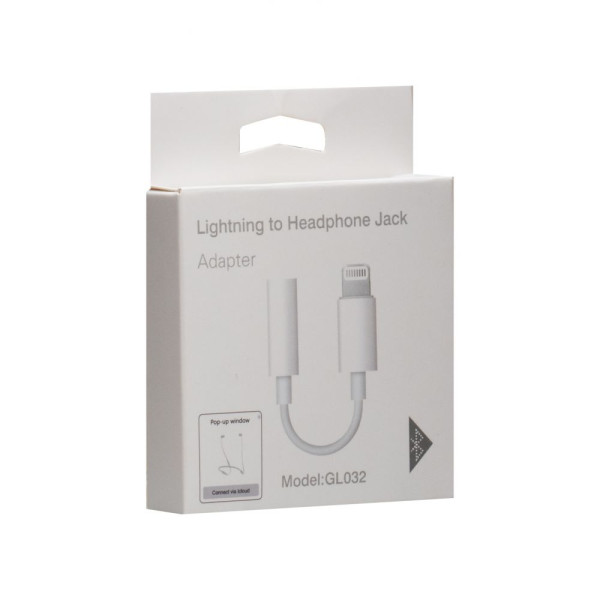 Кабель Aux Cable GL032 7G Lightning to 3.5 Jack/Bluetooth version/No Logo Сірий