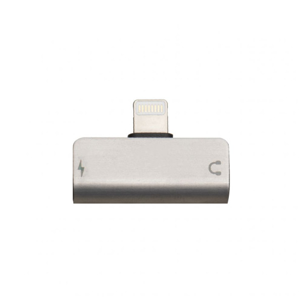 Перехідник Hoco LS24 Dual Lightning Converter Сталевий