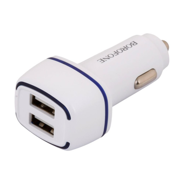 Авто Зарядное Устройство Borofone BZ14 Lightning 2USB 2.4A Черный