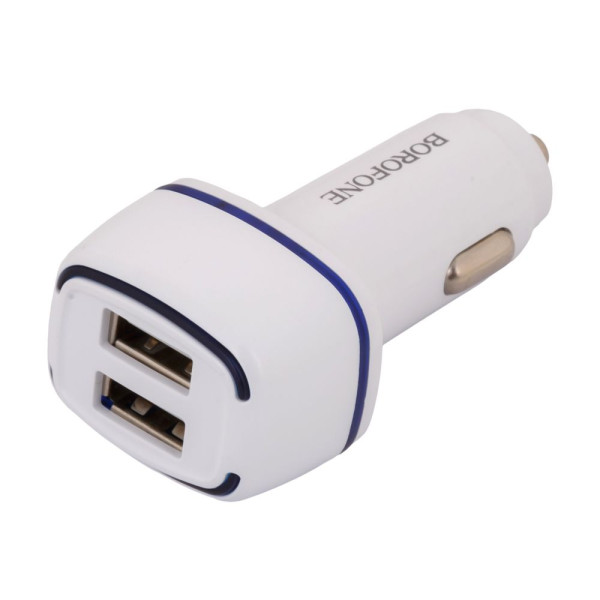 Авто Зарядное Устройство Borofone BZ14 Micro 2USB 2.4A Белый