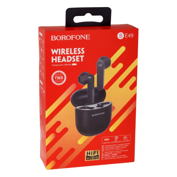 Блютуз Стерео Гарнитура Borofone BE49 Serenity TWS Черный