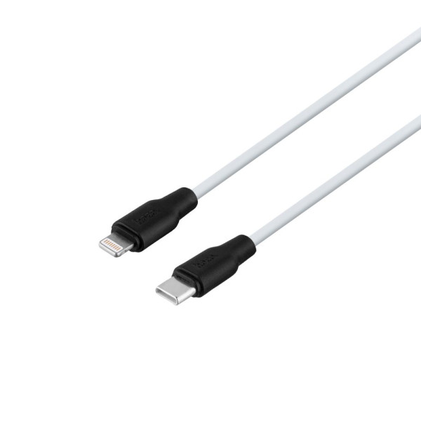 USB Hoco X21 Plus Silicone PD 20W Type-C to Lightning Черно-Белый