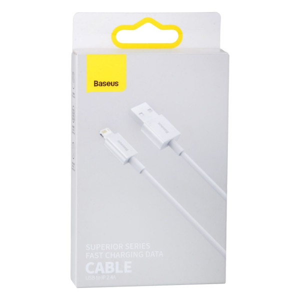 USB Baseus USB to Lightning 2.4A 2m CALYS-C Цвет Белый, 02