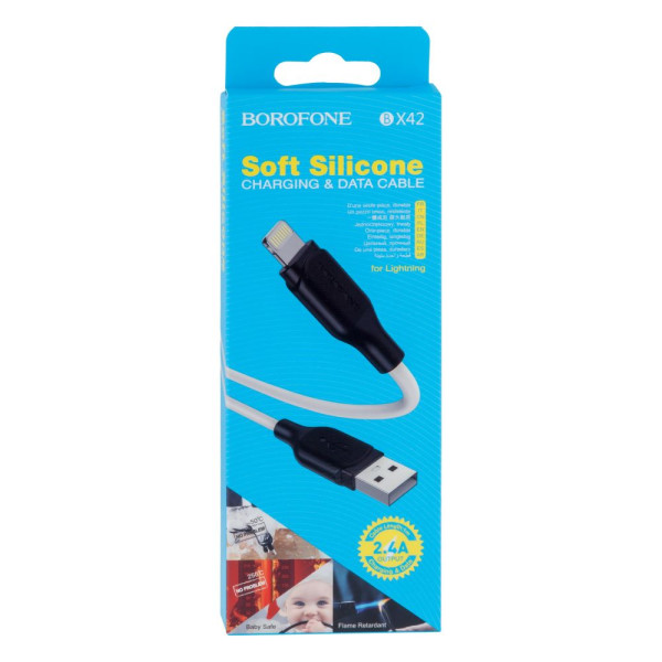 USB Borofone BX42 Silicone Lightning Цвет Черный
