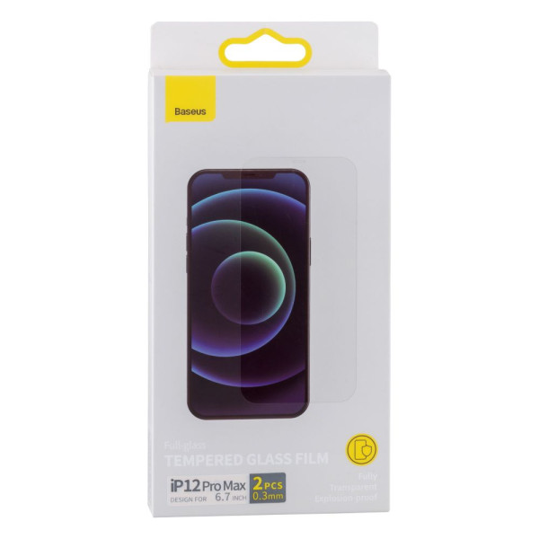 Защитное стекло Baseus 0.3 mm для iPhone 12 Pro Max (2 шт) SGAPIPH67N-LS02 Белый