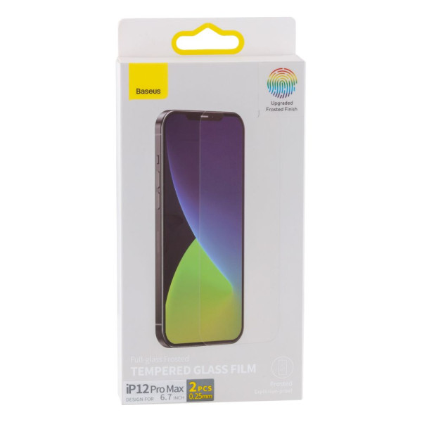 Защитное стекло Baseus 0.25 mm для iPhone 12 Pro Max (2 шт) SGAPIPH67N Белый