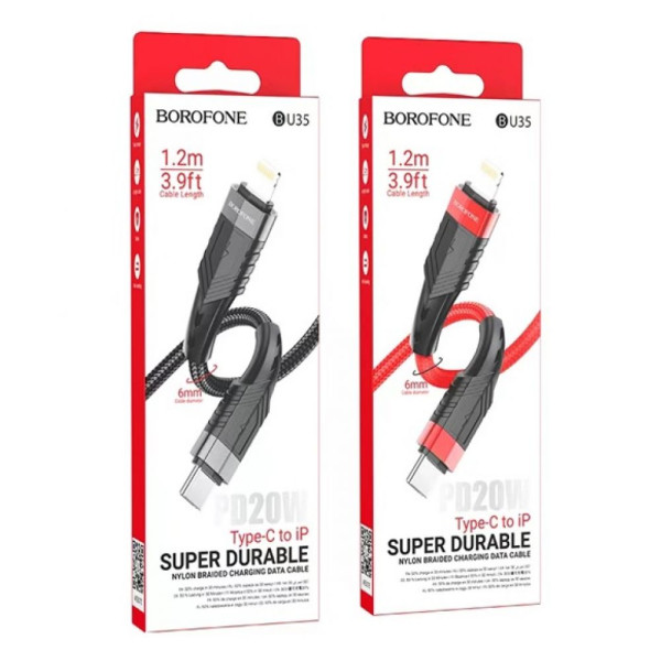 USB Borofone BU35 PD Type-C to Lightning 1,2m Красный