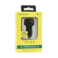 Автомобільний Зарядний Пристрій Borofone BZ14A PD20W+QC3.0 3A Бiлий