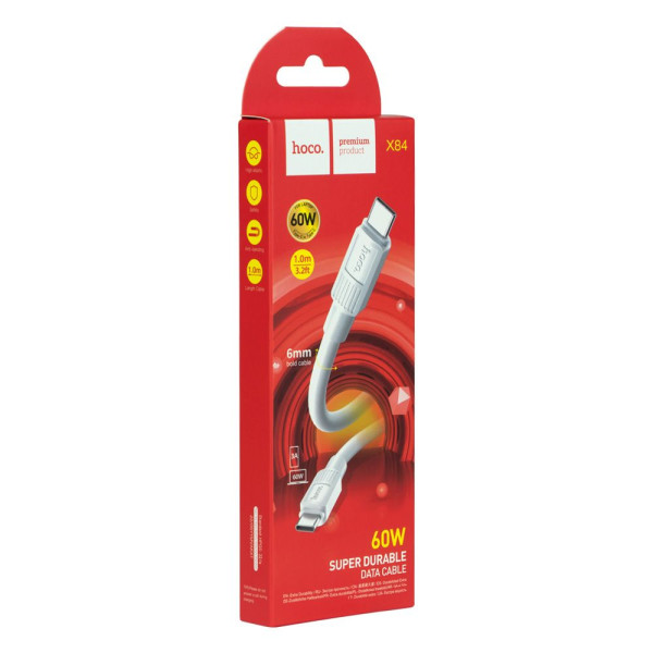 Кабель USB Hoco X84 60W Type-C to Type-C Білий