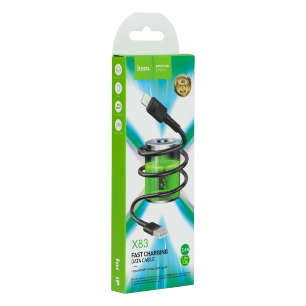 USB Hoco X83 Lightning Черный