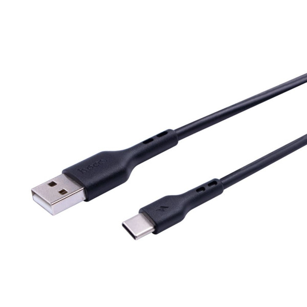 Кабель USB Hoco DU26 Long 8mm Plug Type-C 3A Чорний