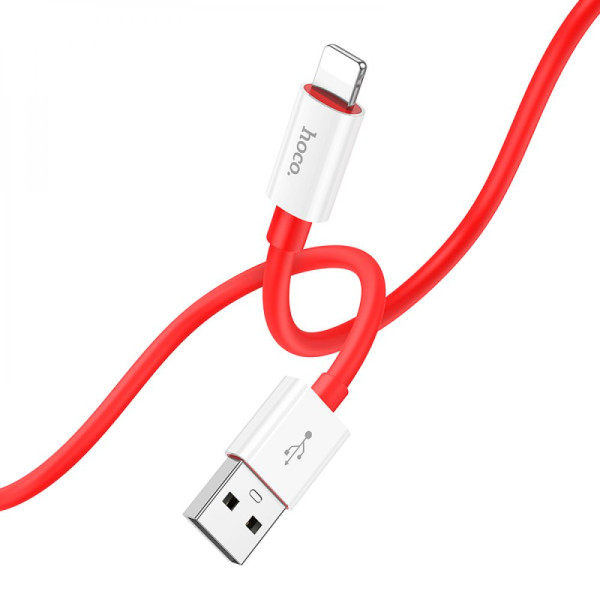 Кабель USB Hoco X87 Magic silicone Lightning Бiлий