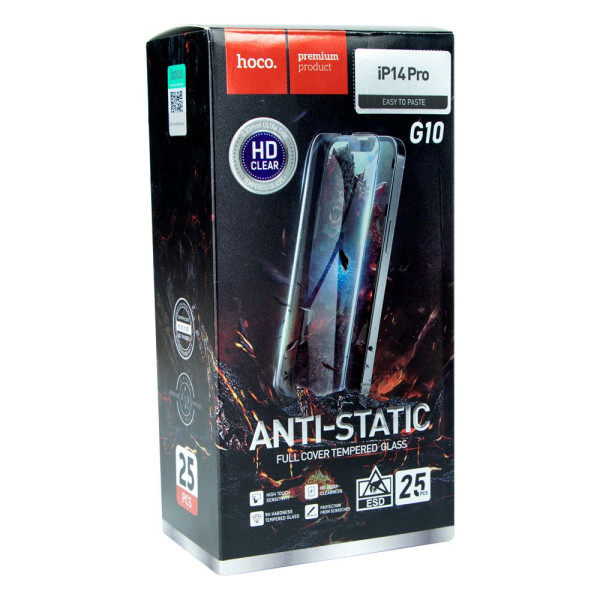Захисне скло Hoco G10 HD Anti-static for Apple iPhone 14 Pro 25 шт Чорний