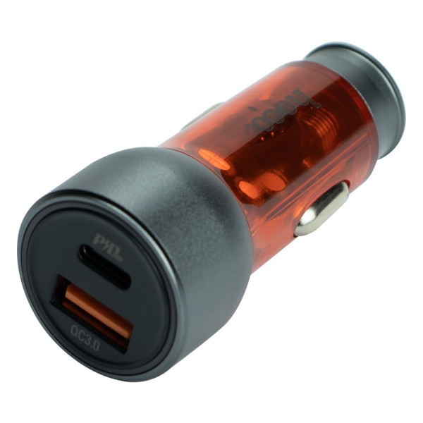 Автозарядное устройство для Hoco NZ8 Sprinter 43W PD25W+QC3.0 Type-C to Lightning Цвет Оранжевый