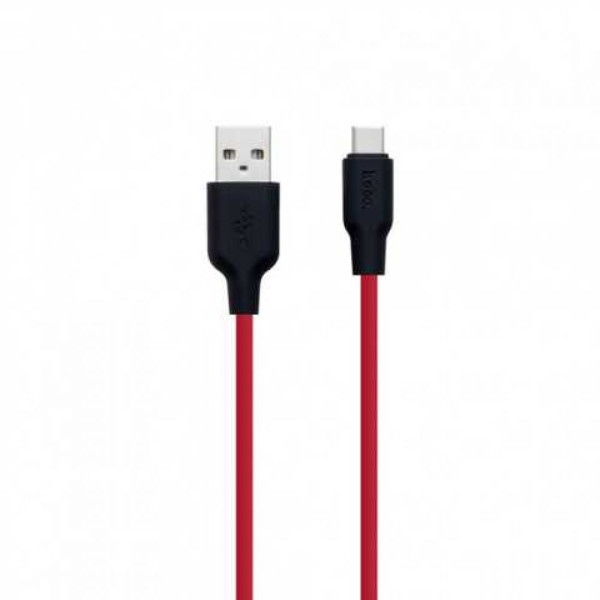 Кабель USB Hoco X21 Silicone Type-C Колір Чорно-Червоний