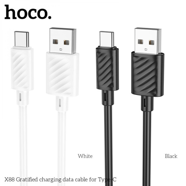 USB Hoco X88 Gratified Type C 3A Черный