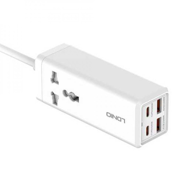 Мережевий Зарядний Пристрій LDNIO SC1418 Power Strip PD/QC 65W Білий