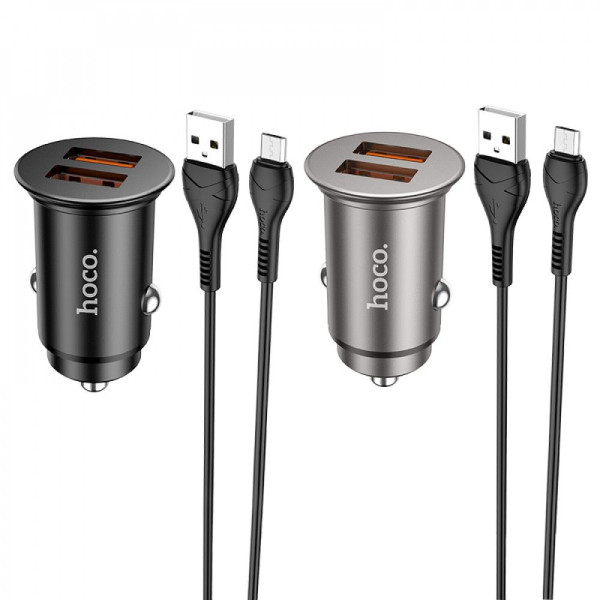 Авто Зарядное Устройство Hoco NZ1 36W QC3.0 Micro Черный