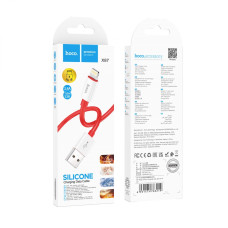 Кабель USB Hoco X87 Magic silicone Lightning Бiлий