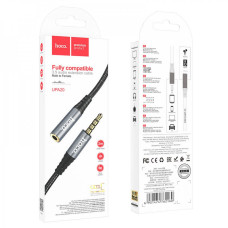 Кабель Aux Hoco UPA20 3.5 audio extension cable 2м Cірий