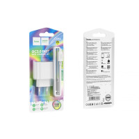 Мережевий Зарядний Пристрій Hoco C109A 1USB QC 18W+USB to Micro Бiлий