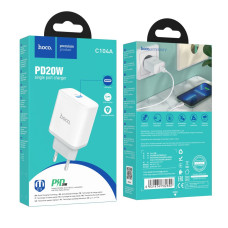 Сетевое Зарядное Устройство Hoco C104A Stage single port PD20W Белый