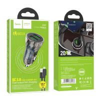 Авто Зарядное Устройство Hoco Z47 Transparent QC3.0 18W Micro Прозрачный синий